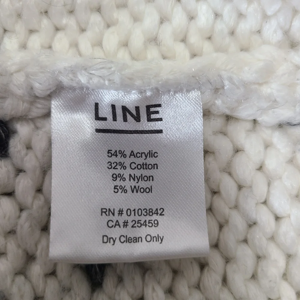 LIne Black and‎ Cream Button Up Sweater Size XS